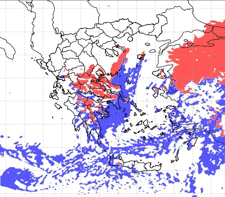 Πυκνές χιονοπτώσεις τις πρωινές ώρες της Κυριακής στον  Ν. Αττικής.