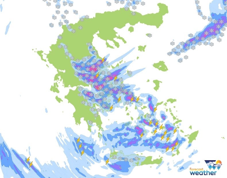 ❄️ Έκτακτο δελτίο πυκνών χιονοπτώσεων σε πεδινά τμήματα αύριο Δευτέρα 24-01-22 ⚠️