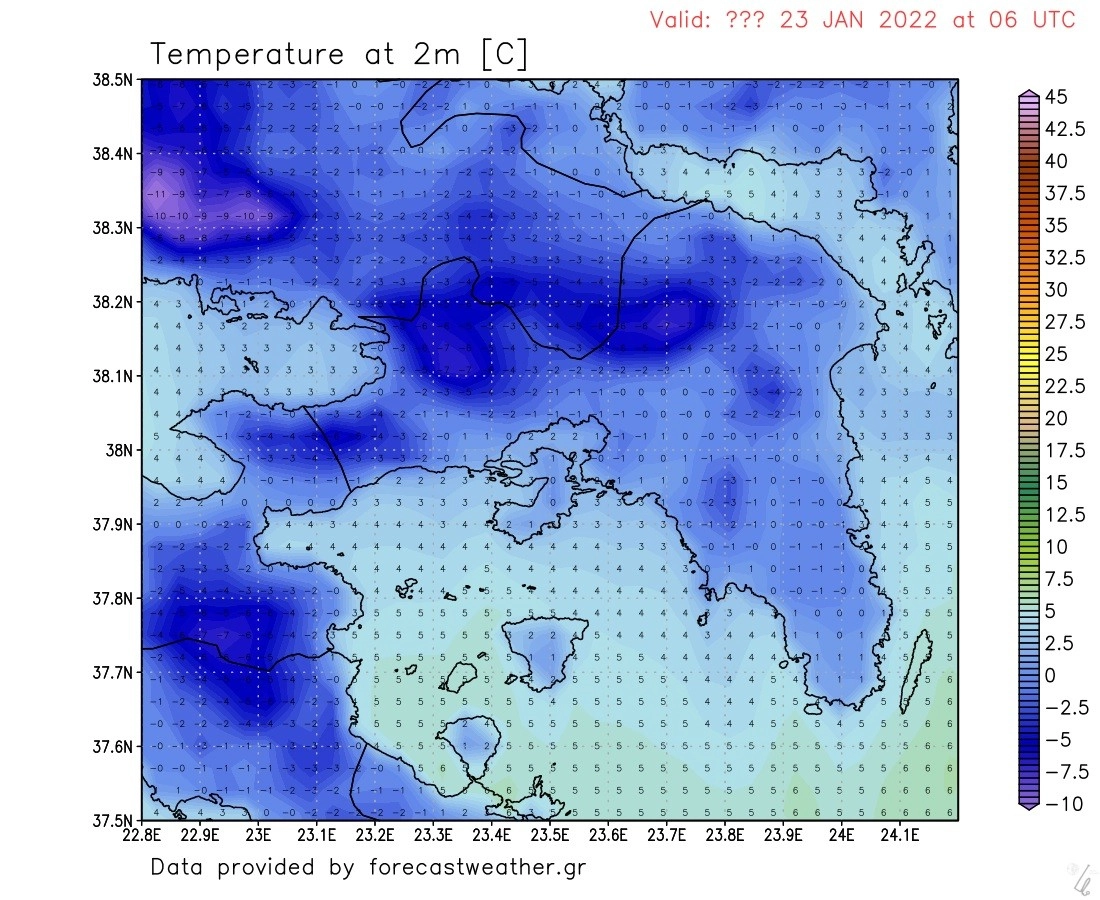 Ισχυρές χιονοπτώσεις τις επόμενες ώρες στον Ν. Αττικής. Δείτε του χάρτες.