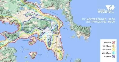 Συνέχιση των χιονοπτώσεων στην Αττική, για αύριο τρίτη