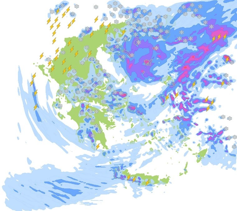 Άστατος ο καιρός τη νέα εβδομάδα (07-13/02/22) με σύντομη αλλά ισχυρή κακοκαιρία στις αρχές της