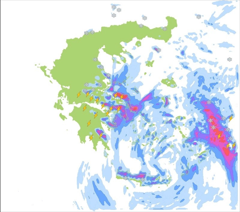 Πλούσια σε βροχές αλλά και σε χιόνια στα ορεινά η νέα εβδομάδα 21-27/02/22