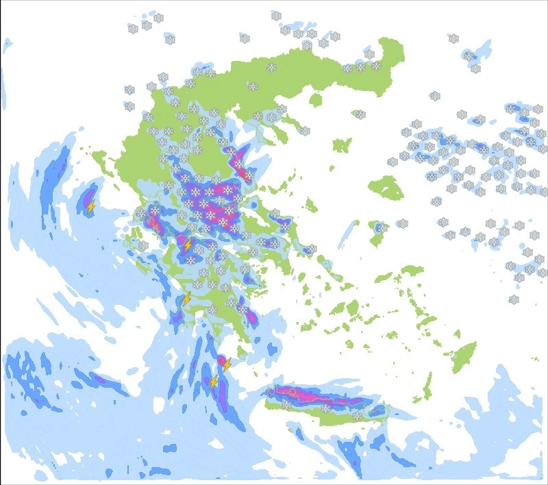 ❄️ Χιονοπτώσεις έως και τα πεδινά της κεντροβόρειας Ελλάδας την Τετάρτη 09/03/22