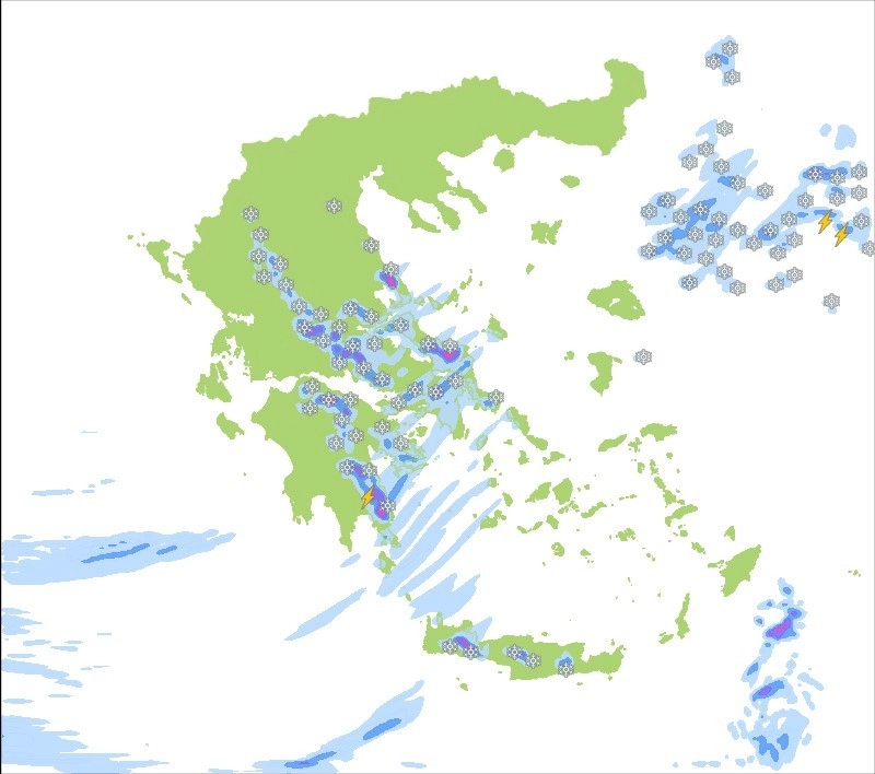 Σποραδικές χιονοπτώσεις στα ανατολικά και νότια σε ορεινά ημιορεινά και ήμιπεδινά για αύριο Κυριακή