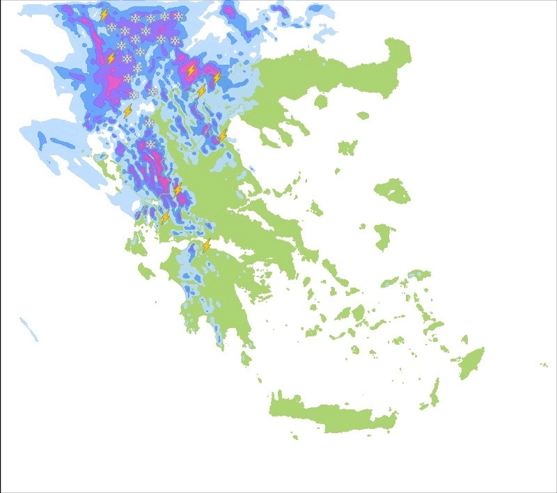 Σοβαρή επιδείνωση του καιρού με ισχυρές βροχές - καταιγίδες και χιονοπτώσεις στα ορεινά. Δελτίο καιρού αυριο Κυριακή 9/4/2022