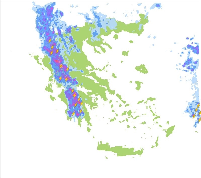Ισχυρές τοπικά καταιγίδες σε ηπειρωτικά τμήματα αύριο Τρίτη 07-06-2022.