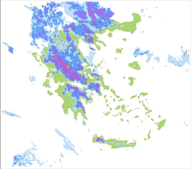 Άστατος ο καιρός με τοπικές βροχές και καταιγίδες. Δελτίο καιρού για αυριο Δευτέρα 22/8/2022.