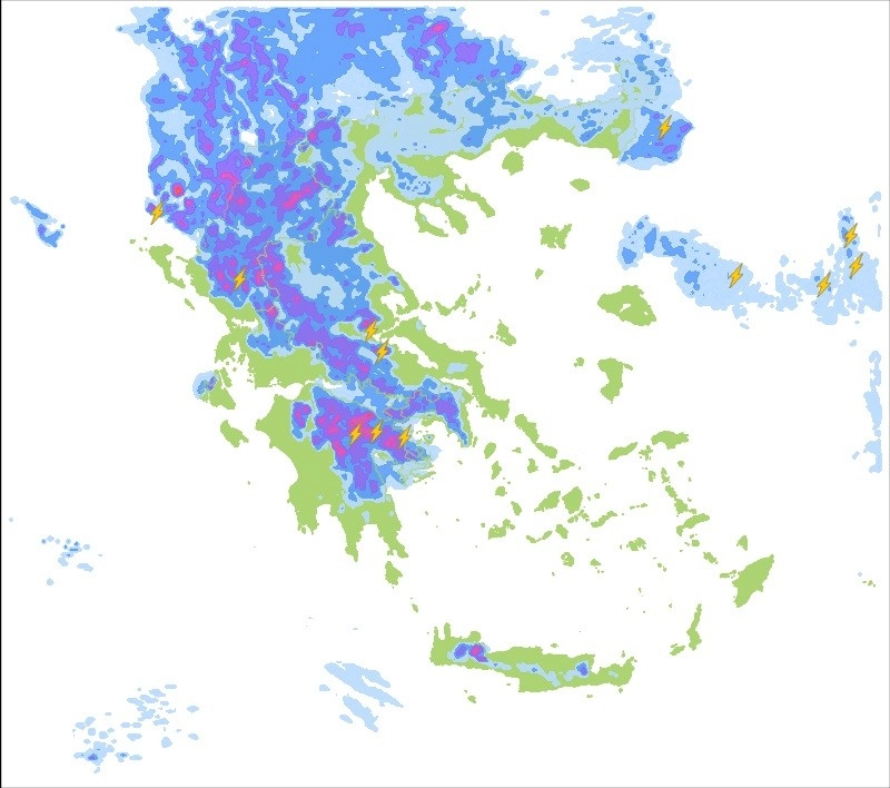 Άστατος ο καιρός με τοπικές βροχές και καταιγίδες. Δελτίο καιρού για αυριο Δευτέρα 22/8/2022.