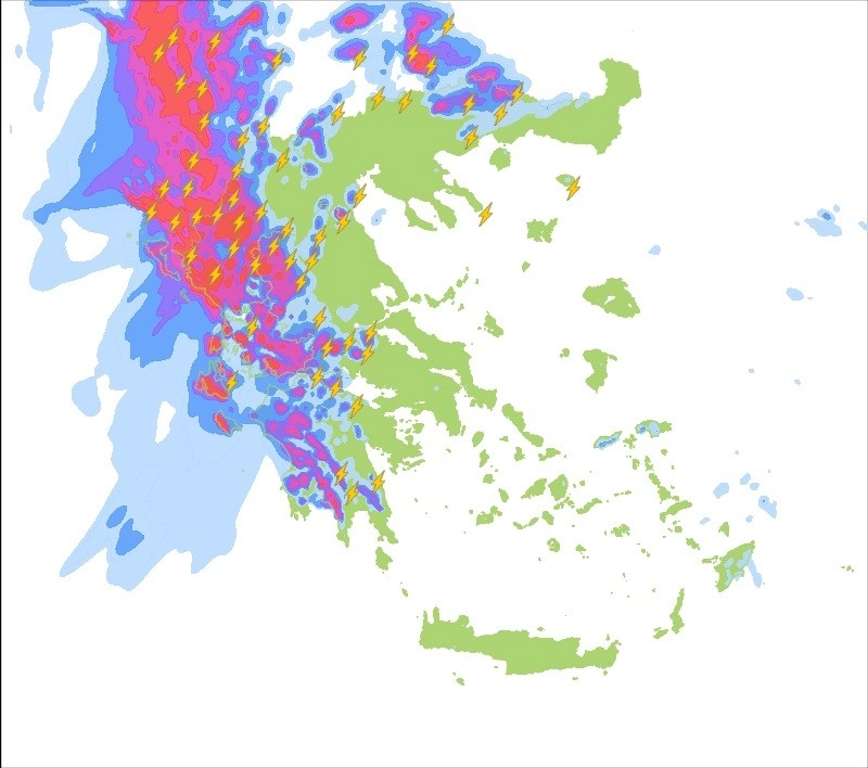 Ισχυρές κατά τόπους καταιγίδες ⚡ στην χώρα αύριο Κυριακή 11-12-22