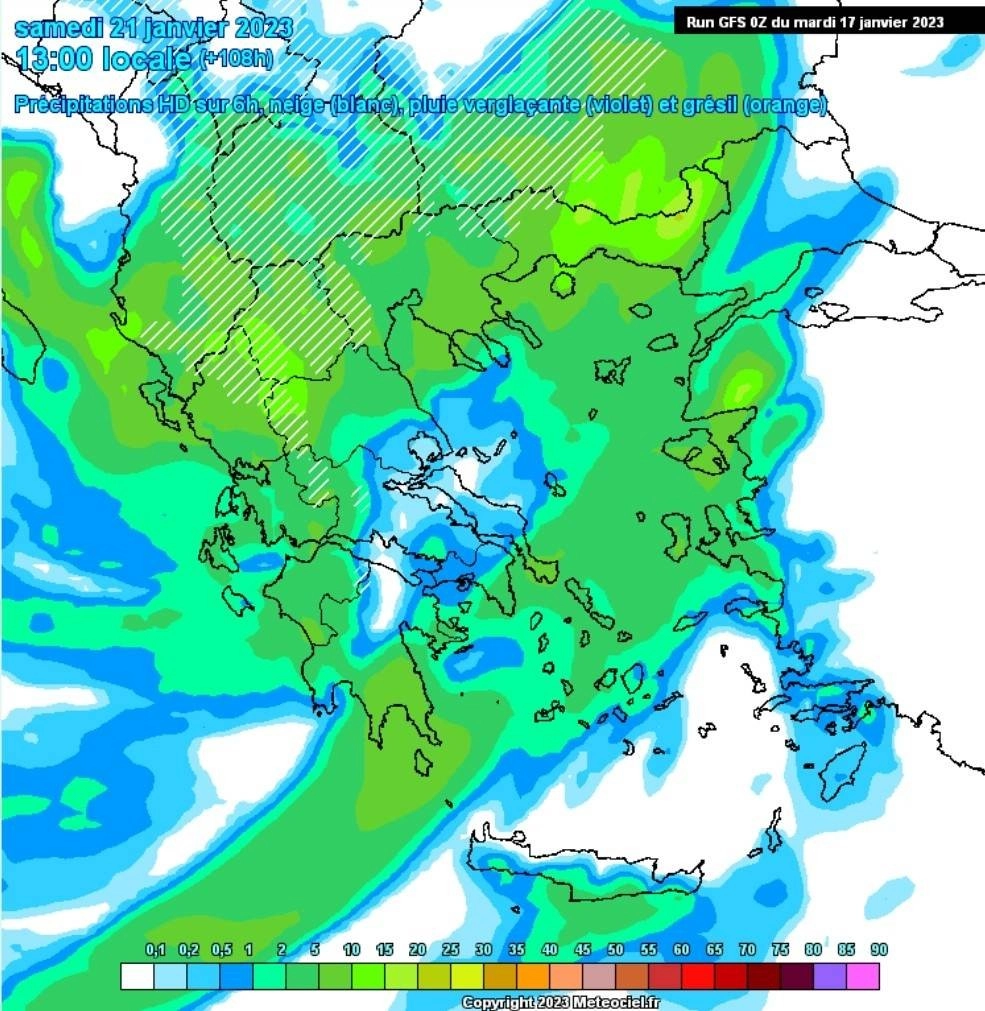 Μεσοπρόθεσμη Ιανουάριος 2023 : Αξιόλογες βροχές και πυκνές χιονοπτώσεις στα ορεινά και ημιορεινά μέχρι το τέλος του μήνα
