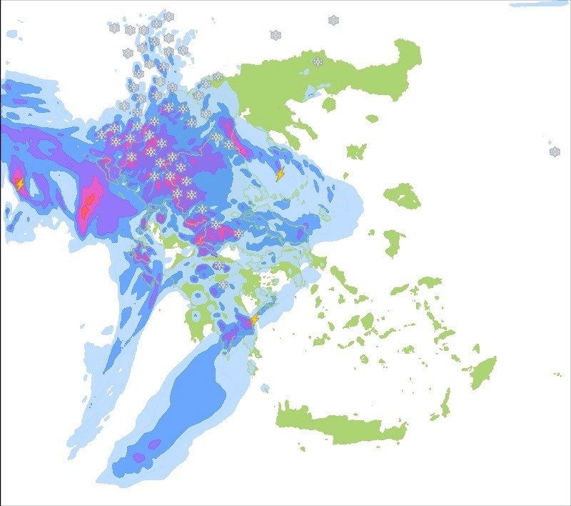 Βροχές και καταιγίδες και χιόνια στα ορεινά για αύριο Σάββατο 4/3/2023 