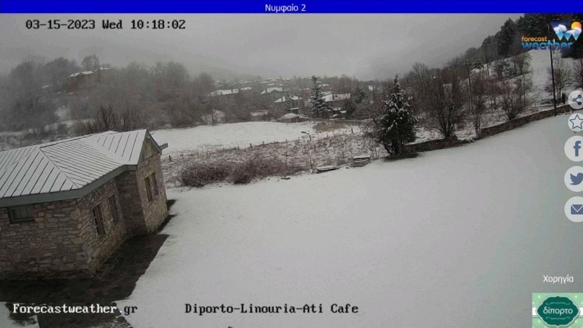 Στα λευκά ορεινές περιοχές της Ηπείρου και της Δυτικής Μακεδονίας : Δείτε ζωντανή εικόνα μέσα από τις κάμερες της ForecatWeather.gr