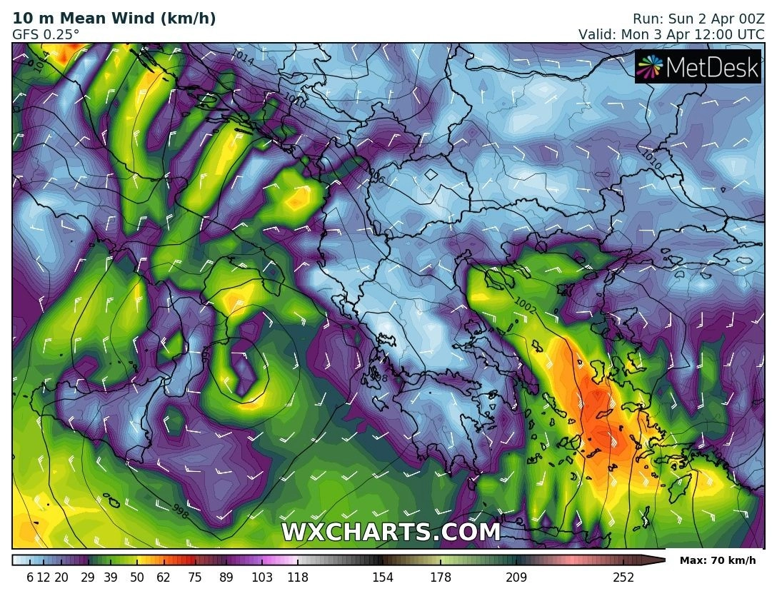 Πρόγνωση καιρού εβδομάδας : Κακοκαιρία με τοπικά ισχυρές βροχές, πιθανές χαλαζοπτώσεις και με χιονοπτώσεις στα ορεινά