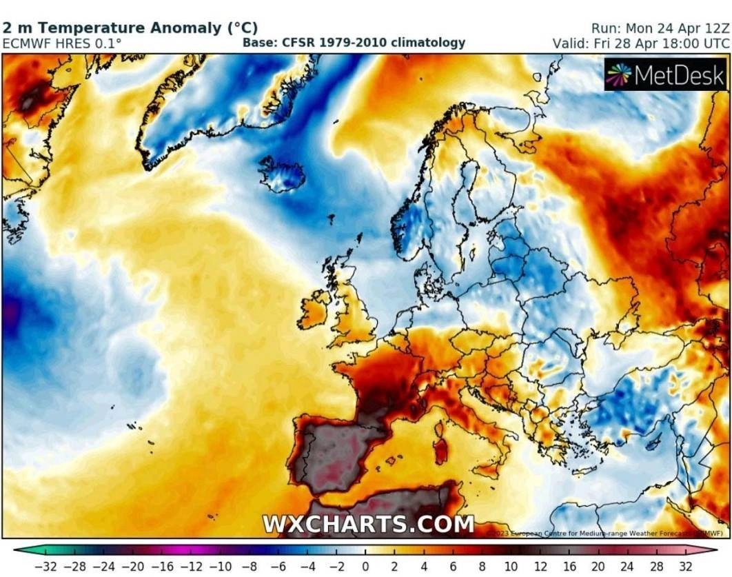 Ακραίο κύμα καύσωνα για την εποχή θα πλήξει την Ισπανία και την Πορτογαλία με την θερμοκρασία να φτάνει ακόμα και τους 40 βαθμούς