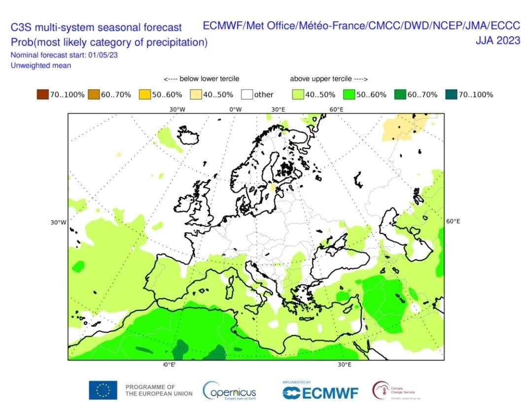 Καλοκαίρι 2023 από το σύστημα CopernicuS : Θερμό με αλλά όχι ακραίο θερμοκρασιακά και με πολλές βροχές στην Ν.Ευρώπη