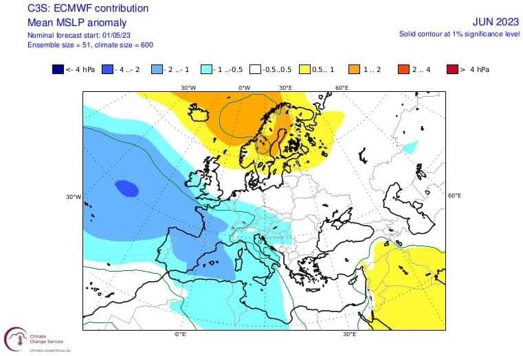Καλοκαίρι 2023 από το σύστημα CopernicuS : Αρκετά θερμό μεν αλλά όχι ακραίο θερμοκρασιακά και με πολλές βροχές πιθανόν στην Ν.Ευρώπη