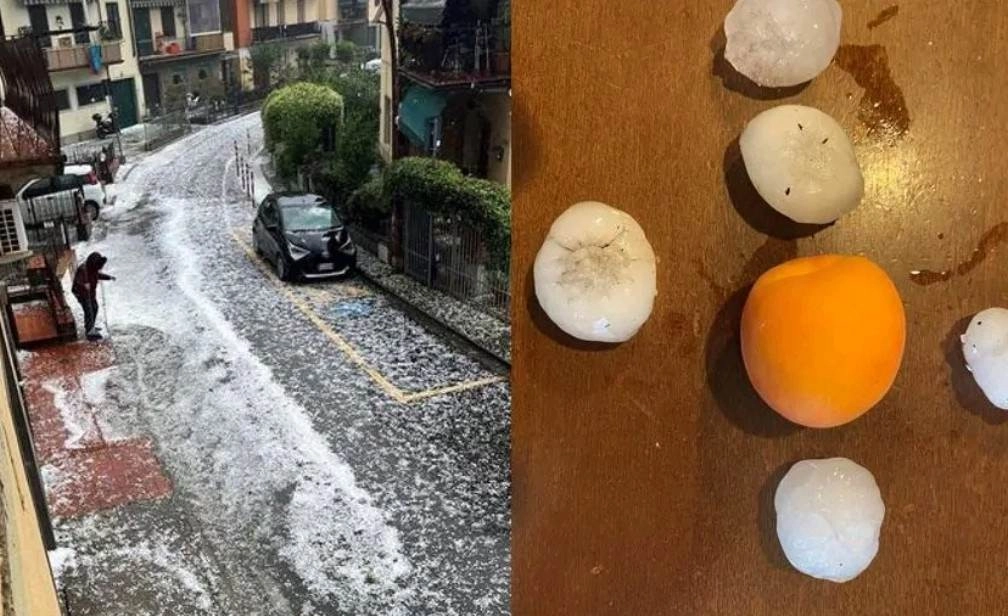 Ιταλία : Σφοδρή χαλαζόπτωση στην Φλωρεντία και ένας νεκρός στην Καμπανία από τις ισχυρές βροχές (video)