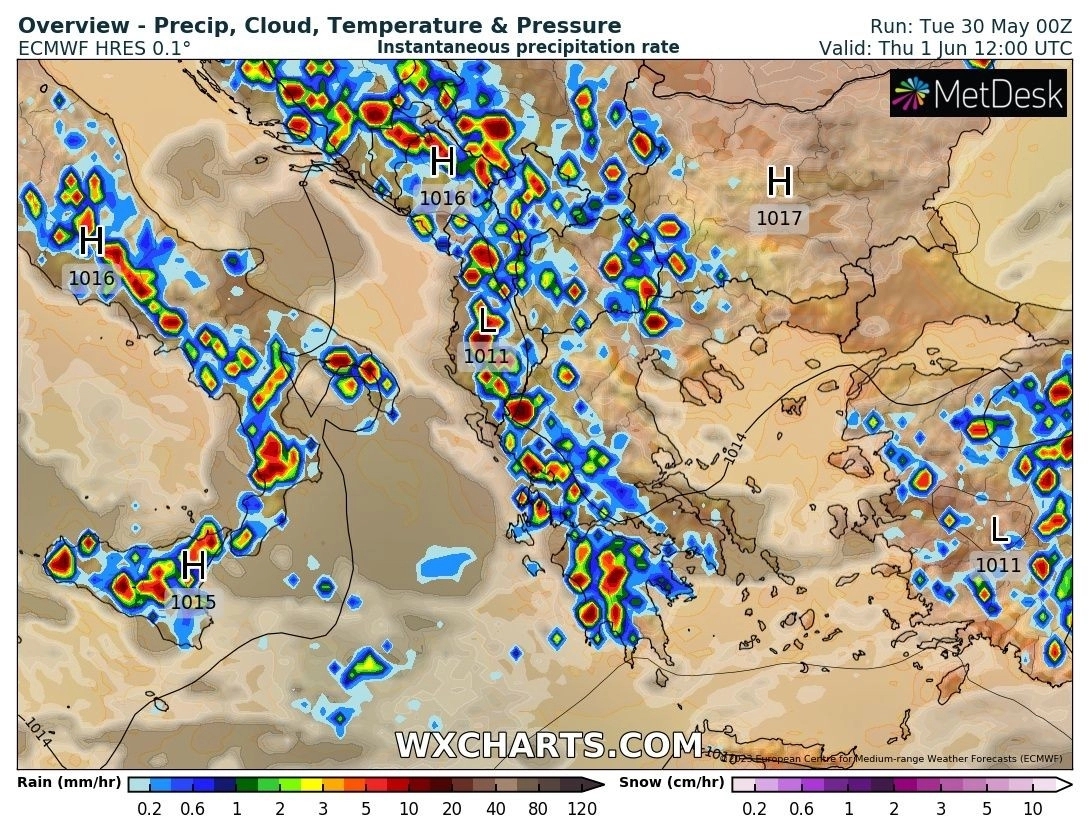Μεσοπρόθεσμη Ιούνιος 2023 : Με αρκετή αστάθεια στα ηπειρώτικα και με θερμοκρασίες ελαφρώς χαμηλότερες από τον μέσο όρο