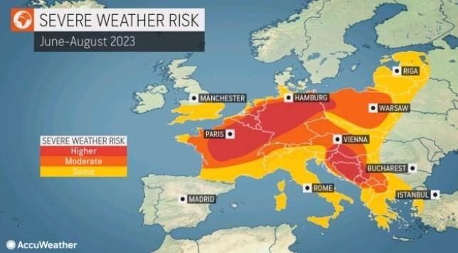 AccuWeather : Εποχιακή εκτίμηση για το καλοκαίρι του 2023 στην Ευρώπη