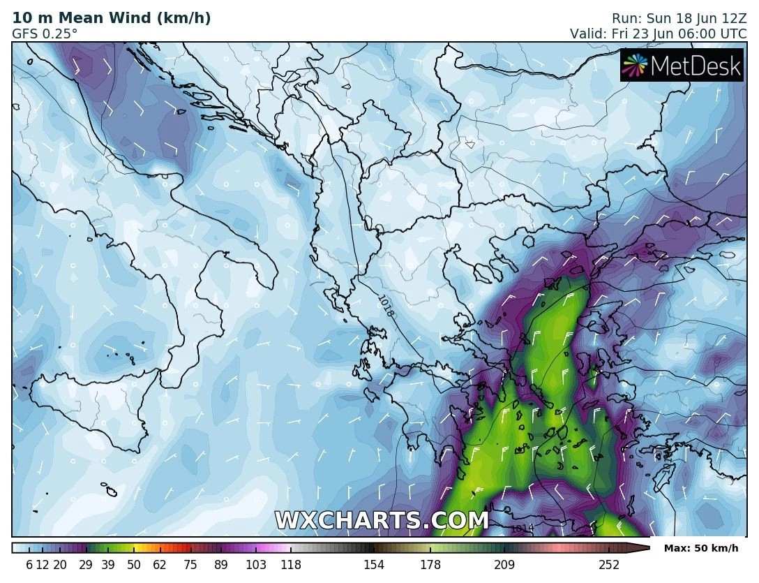 Πρόγνωση καιρού εβδομάδας : Περιορίζεται η αστάθεια - Σημαντική άνοδος της θερμοκρασίας - Ενίσχυση των ανέμων στο Αιγαίο 