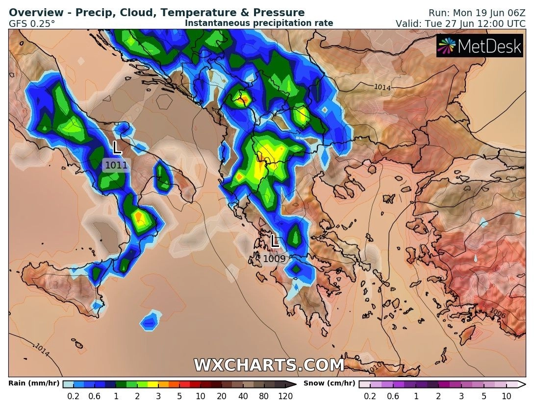 Μεσοπρόθεσμη Ιούνιος 2023 : Καμία ένδειξη για καύσωνα μέχρι τα τέλη του μήνα - Θερμοκρασίες ελαφρώς πάνω από τον μεσό όρο στα ανατολικά και νότια