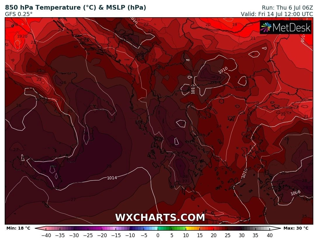 Πρόγνωση καιρού : Καλές καιρικές συνθήκες - Ενίσχυση των ανέμων στο Αιγαίο - Ενδείξεις για ισχυρό κύμα καύσωνα από τις 13 Ιουλίου και μετά