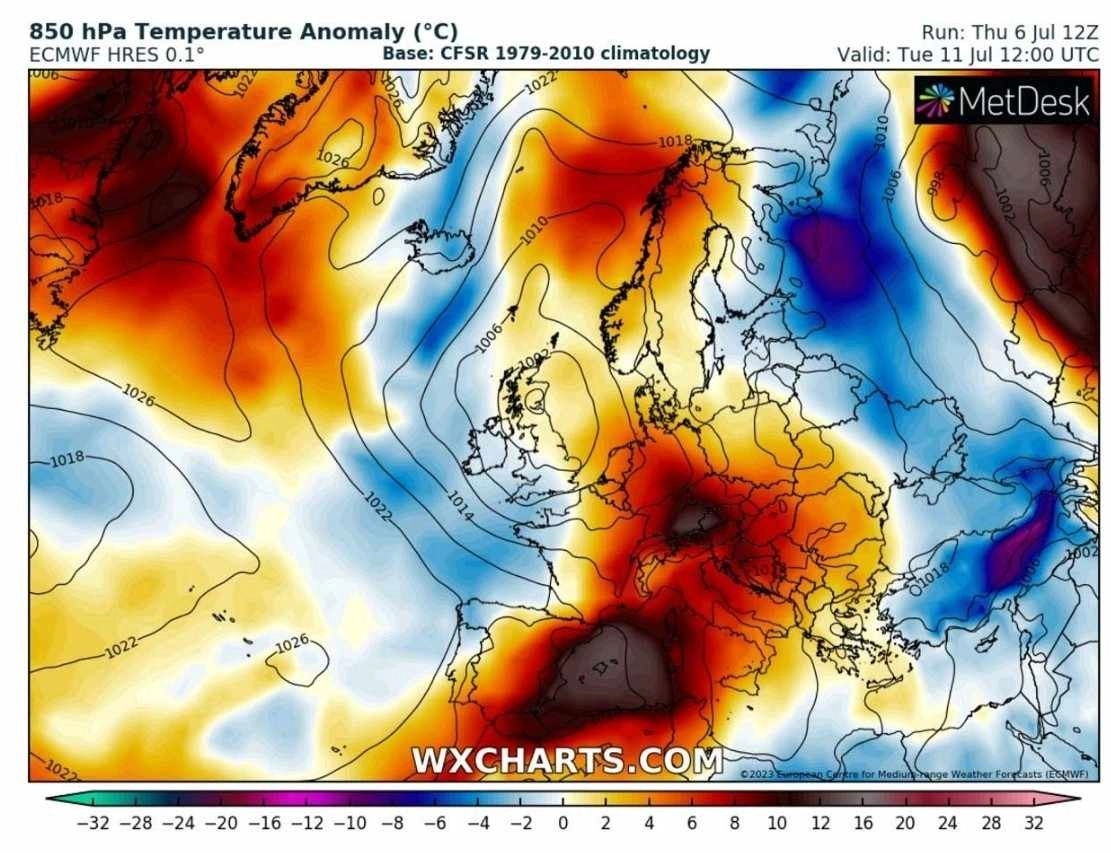 Severe Weather Europe : Πρώτος ισχυρός καύσωνας διαρκείας στην Μεσόγειο με θερμοκρασίες άνω των 45 βαθμών κελσίου