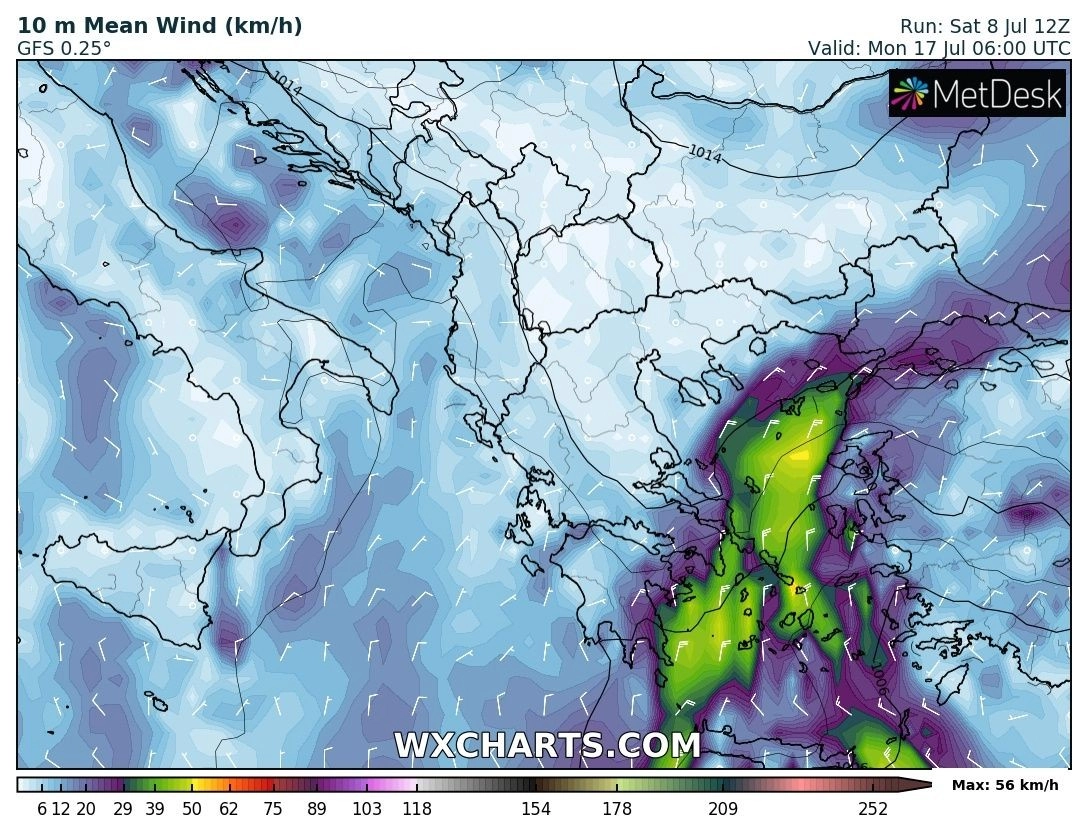 Πρόγνωση καιρού εβδομάδας : Κύμα καύσωνα θα επηρεάσει στην χώρα από την Τετάρτη 12 Ιουλίου που πιθανόν να έχει μεγάλη διάρκεια