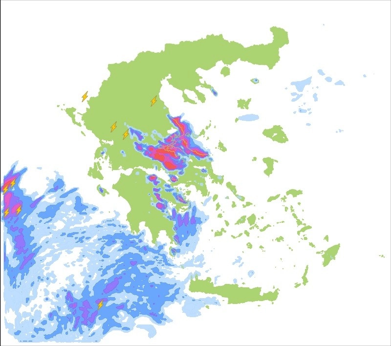 Τοπικά ισχυρές βροχές και καταιγίδες τις επόμενες ώρες. Δελτίο καιρού για τις επόμενες 24ώρες.