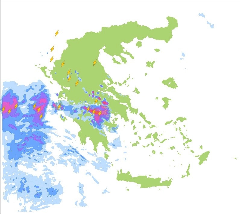 Τοπικά ισχυρές βροχές και καταιγίδες τις επόμενες ώρες. Δελτίο καιρού για τις επόμενες 24ώρες.