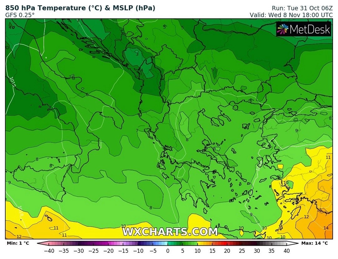 Μεσοπρόθεσμη εκτίμηση Νοέμβριος 2023 : Βροχερός κατά περιόδους στο πρώτο δεκαπενθήμερο με αξιόλογα φαινόμενα - Ήπιες θερμοκρασίες 