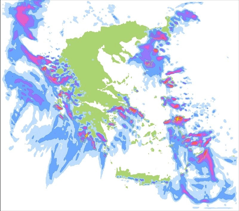Βροχές και καταγίδες θα εκδηλωθούν στα Νότια, δυτικά και ανατολικά. Ισχυροί άνεμοι στα πελάγη.