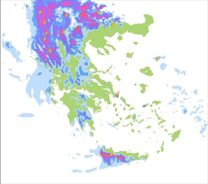 ΛασποΒροχές και τοπικές καταιγίδες αύριο Τετάρτη 17/4/2024