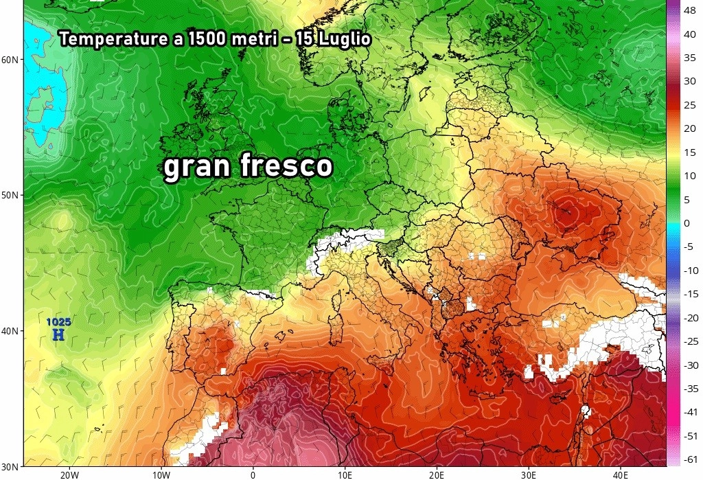 ΕΥΡΩΠΗ: Ψυχρό μέτωπο πάνω από την κεντρική Ευρώπη στα μέσα του μήνα.