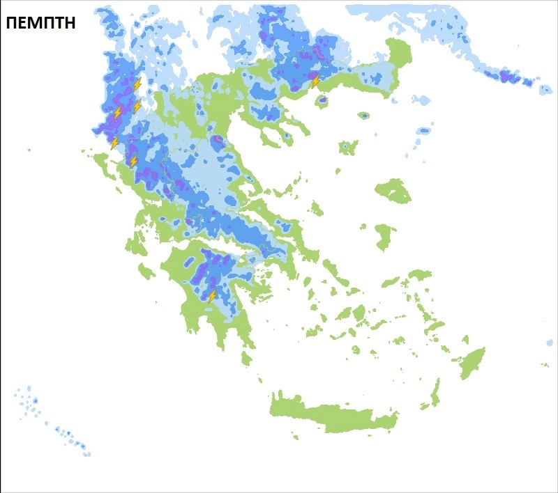 Αλλαγή του καιρού με βροχές και ισχυρές καταιγίδες την νέα εβδομάδα στην χώρα μας
