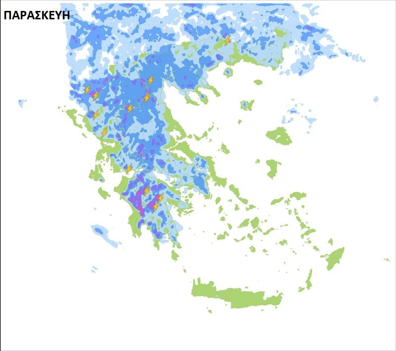 Αλλαγή του καιρού με βροχές και ισχυρές καταιγίδες την νέα εβδομάδα στην χώρα μας