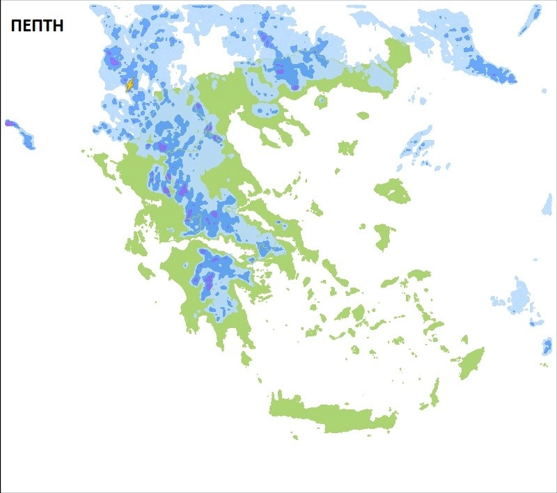Βροχές και τοπικά έντονες καταιγίδες θα εκδηλωθούν έως το Σάββατο στην χώρα μας.