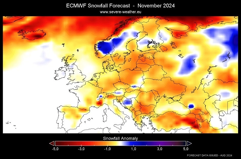 Πρόβλεψη χιονόπτωσης για τον χειμώνα 2024 - 2025. Τι δείχνει η καιρική αδυναμία του La Nina.