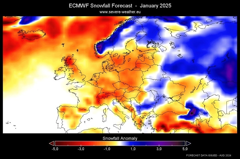 Πρόβλεψη χιονόπτωσης για τον χειμώνα 2024 - 2025. Τι δείχνει η καιρική αδυναμία του La Nina.