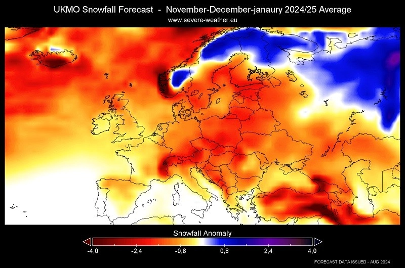 Πρόβλεψη χιονόπτωσης για τον χειμώνα 2024 - 2025. Τι δείχνει η καιρική αδυναμία του La Nina.