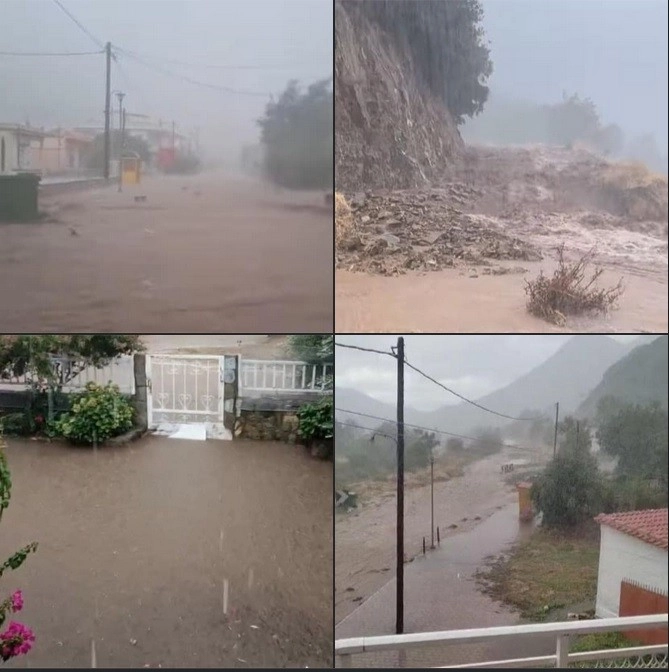 Σοβαρά πλημμυρικά φαινόμενα στην Ροδόπη. Ίασμο - Κοπτερό - Πολύανθο | Βίντεο