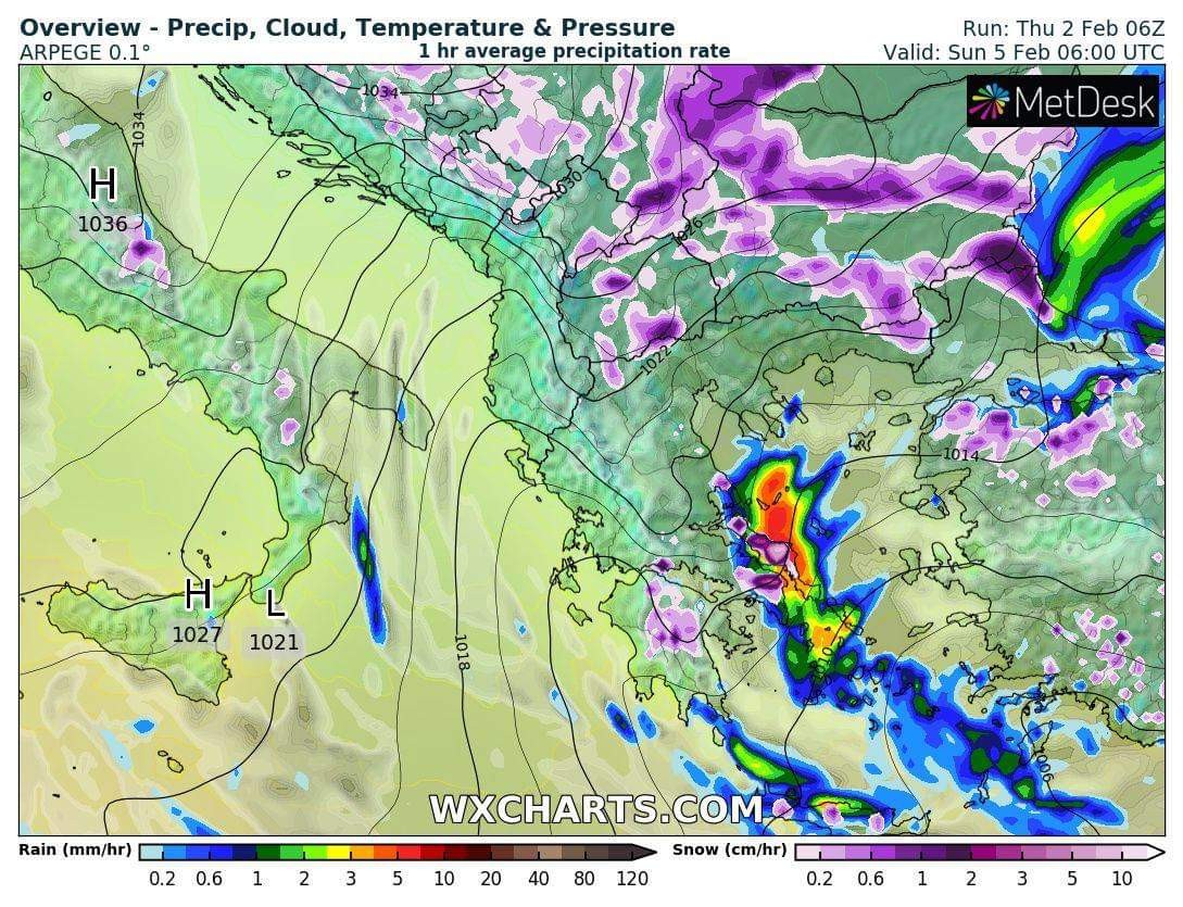 Πρόγνωση καιρού εβδομάδας : Χιονοπτώσεις από αύριο στην χώρα οι οποίες θα καταλήξουν έως τα πεδινά της Αττικής την Κυριακή το βράδυ