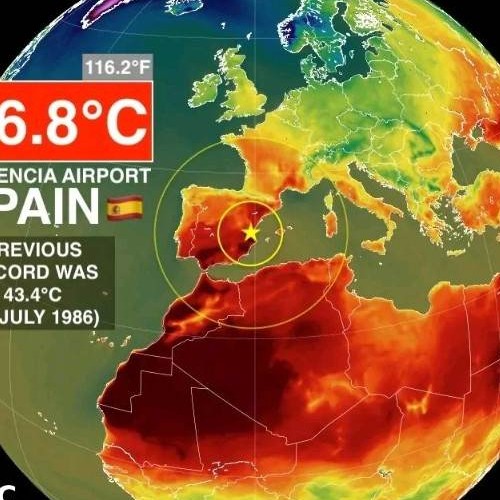Ισπανία : Την υψηλότερη θερμοκρασία από το 1966 κατέγραψε η Βαλένθια με τον υδράργυρο να αγγίζει τους 46,8 βαθμούς κελσίου