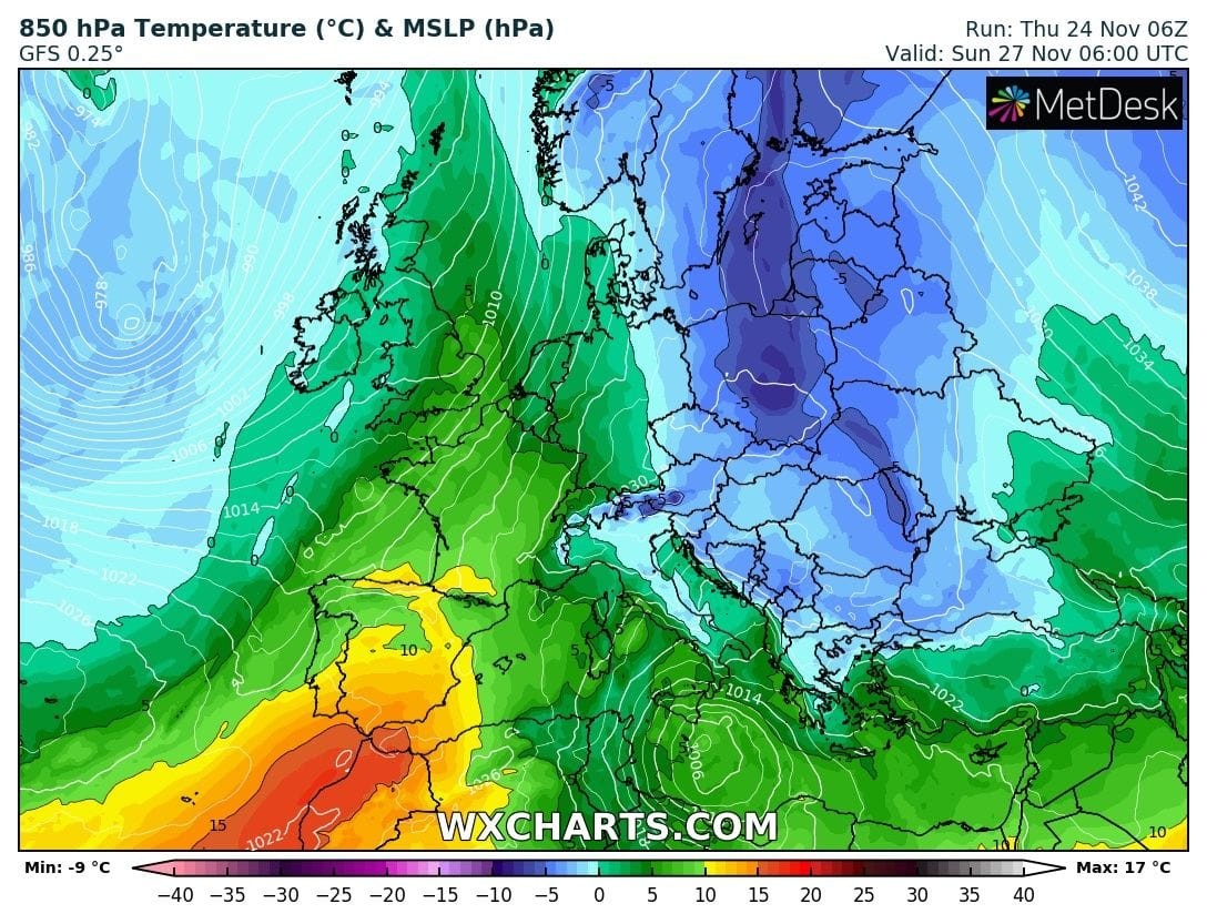 Σημαντική αλλαγή του καιρού από την Κυριακή στη χώρα μας με βροχές και χιονοπτώσεις στα ορεινά της κεντρικής και βόρειας Ελλάδας